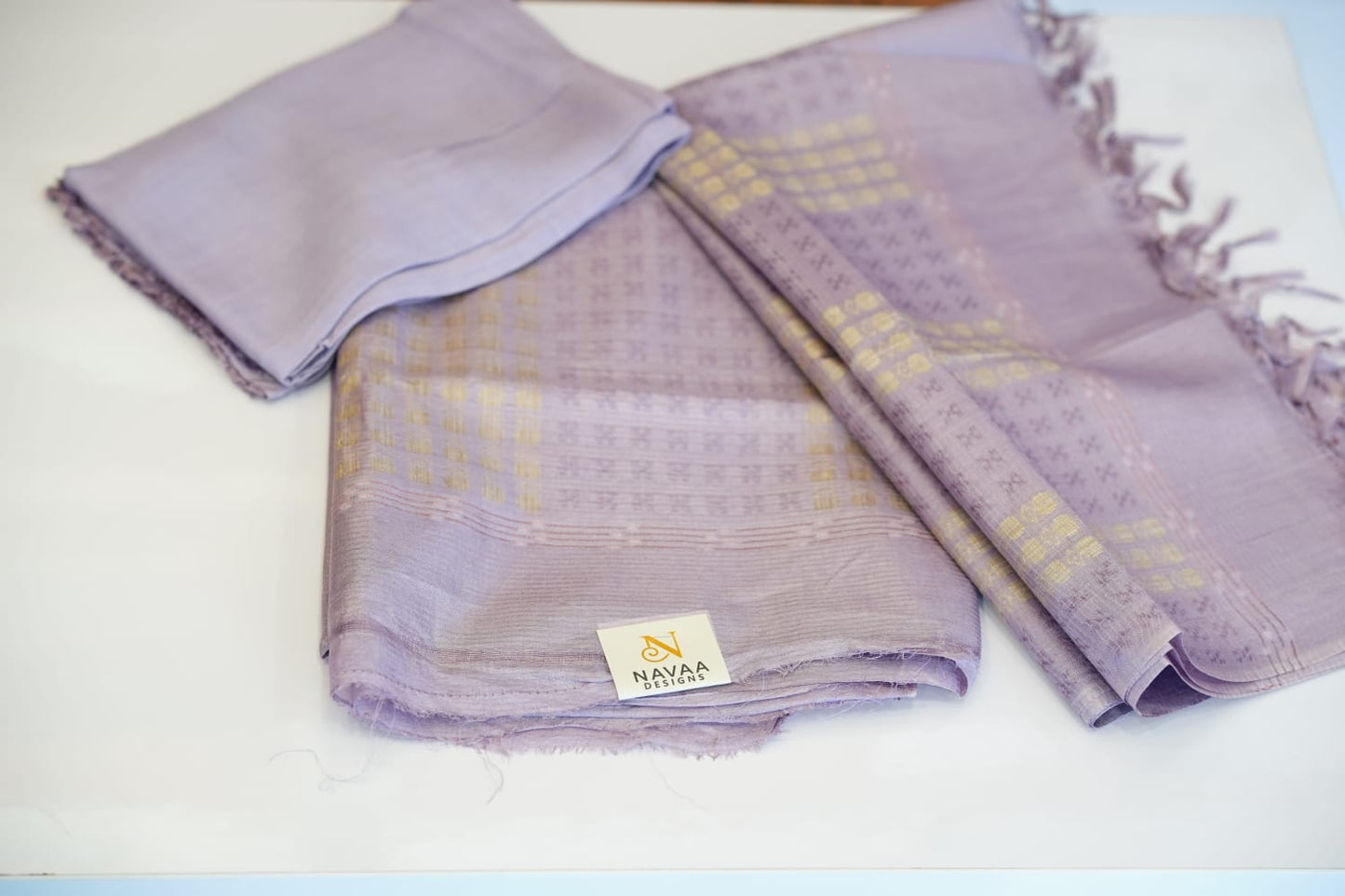 Pure Tusser Silk Salwar Suite Material With Banarasi Weaving