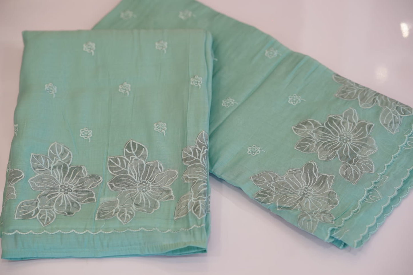 Mul Chanderi  Material With  Crosia Work Top And Duppatta