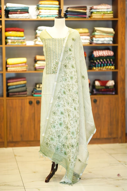 Pure linen with hand work