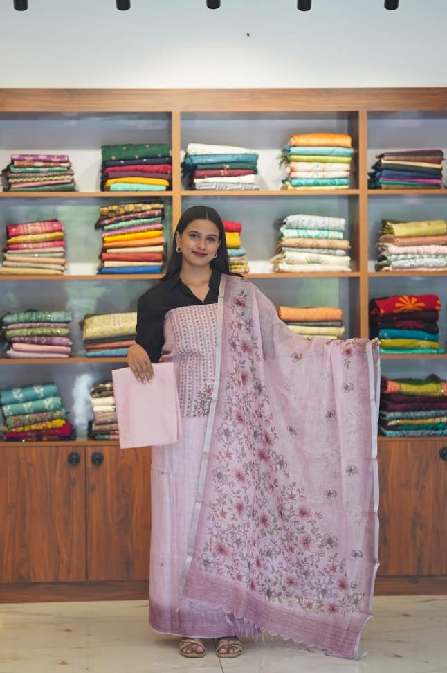 Pure linen with hand work